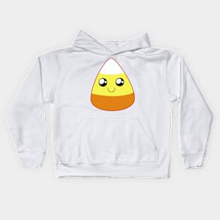 Cute Happy Candy Corn (Bright Green) Kids Hoodie